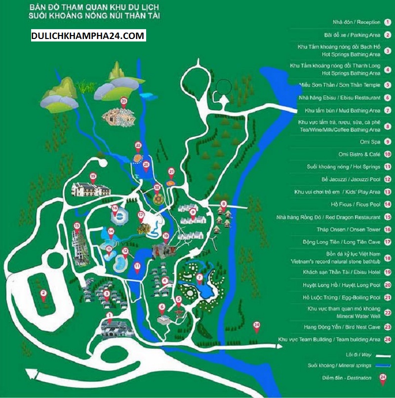 Map of tourist attractions Mount Than Tai